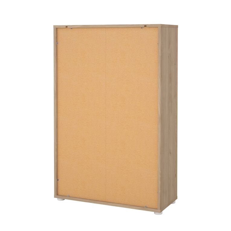 Libreria Camille, Scaffale da ufficio, Mobile portalibri, Biblioteca, 34x80 h124 cm, Rovere