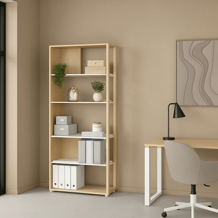 Libreria chic rovere e bianca 79x204h cm - MuGuiying