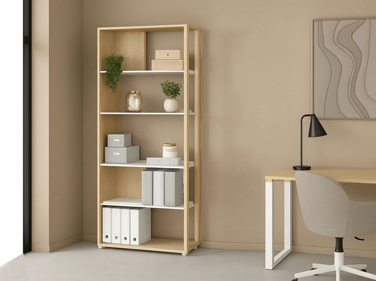 Libreria chic rovere e bianca 79x204h cm - MuGuiying