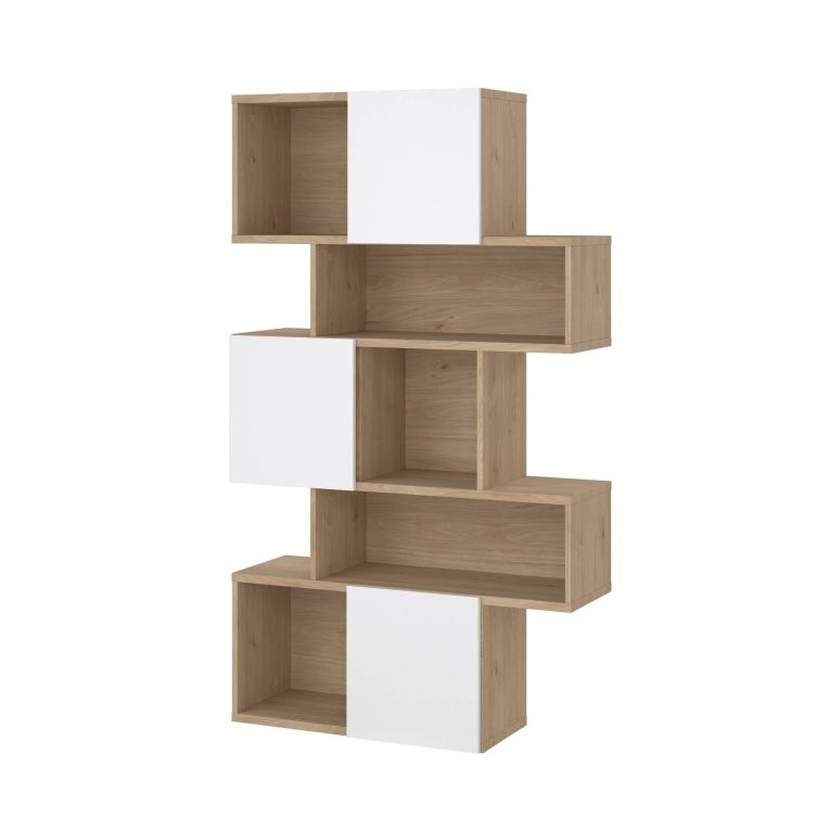 Libreria chic rovere e bianca lucida 95x166h cm - Acetosella
