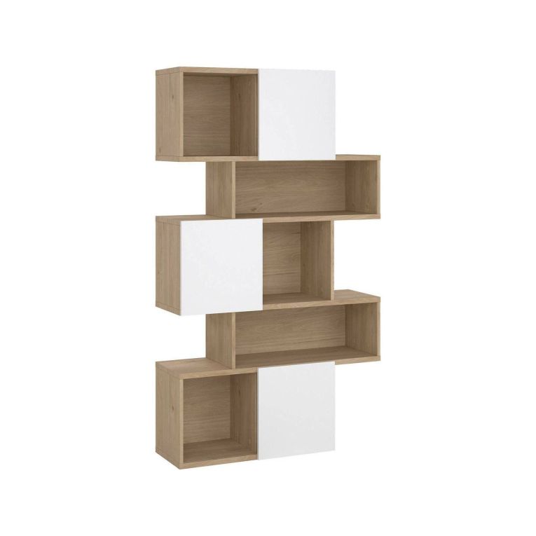 Libreria chic rovere e bianca lucida 95x166h cm - Acetosella