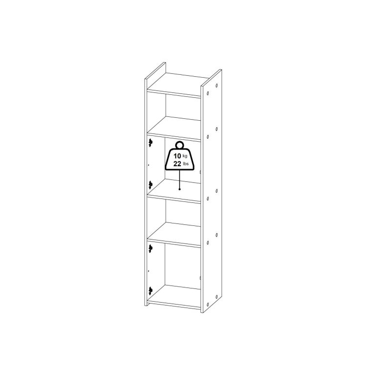 Libreria Claric, Scaffale da ufficio, Mobile portalibri, Biblioteca, 34x40 h155 cm, Rovere