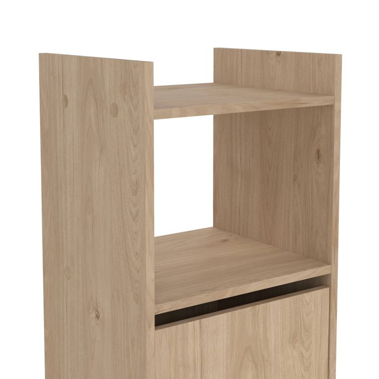 Libreria Claric, Scaffale da ufficio, Mobile portalibri, Biblioteca, 34x40 h155 cm, Rovere