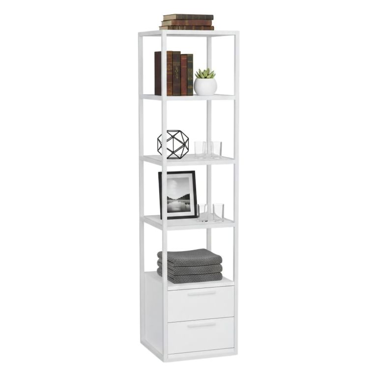 Libreria con 2 cassetti bianca 39x169h cm - Arsim
