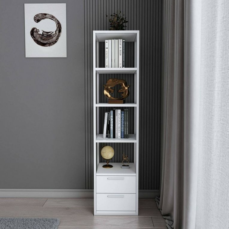 Libreria con 2 cassetti bianca 39x169h cm - Arsim