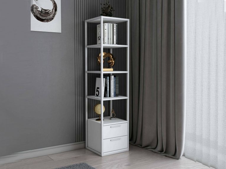 Libreria con 2 cassetti bianca 39x169h cm - Arsim