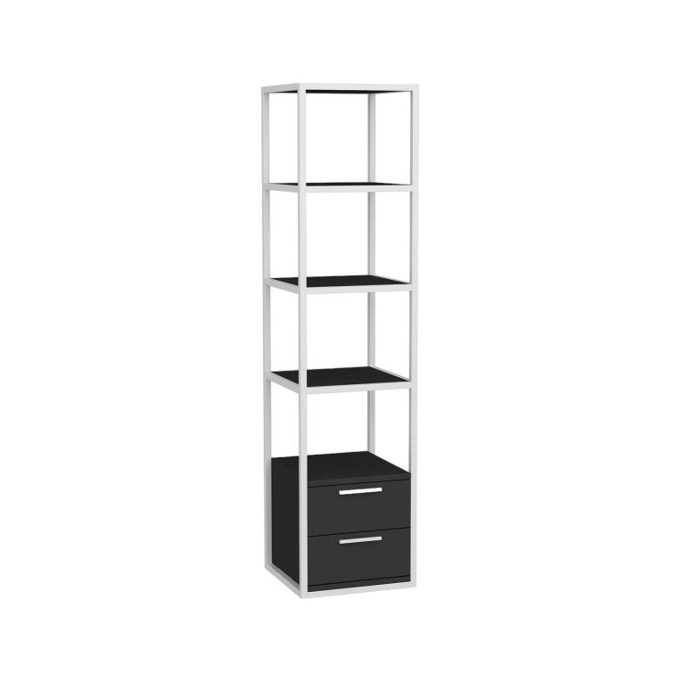 Libreria con 2 cassetti bianca e antracite 39x169h cm - Arsim