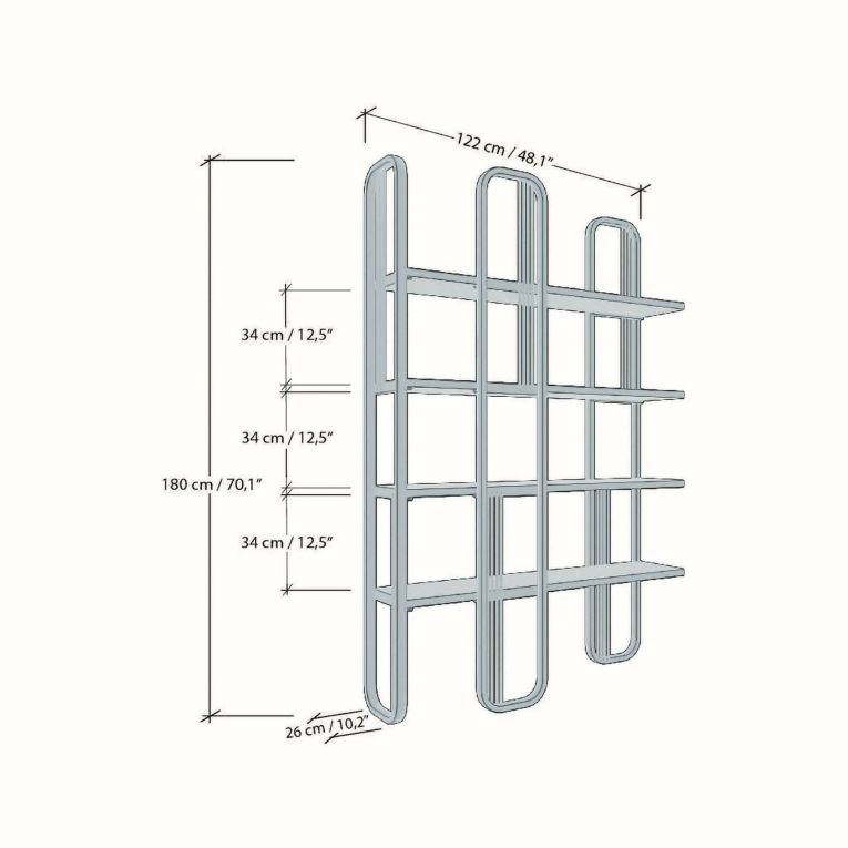 Libreria design oro 125x180h cm - Angylla