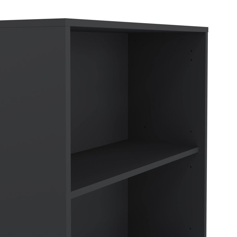Libreria Desiree, Scaffale da ufficio, Mobile portalibri, Biblioteca, 34x80 h205 cm, Grigio