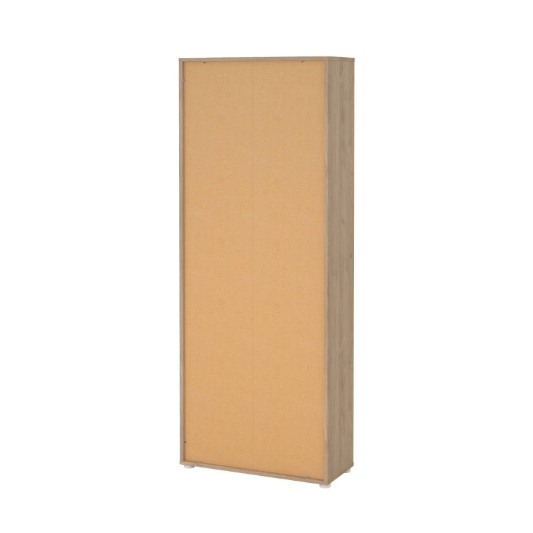 Libreria Desiree, Scaffale da ufficio, Mobile portalibri, Biblioteca, 34x80 h205 cm, Rovere