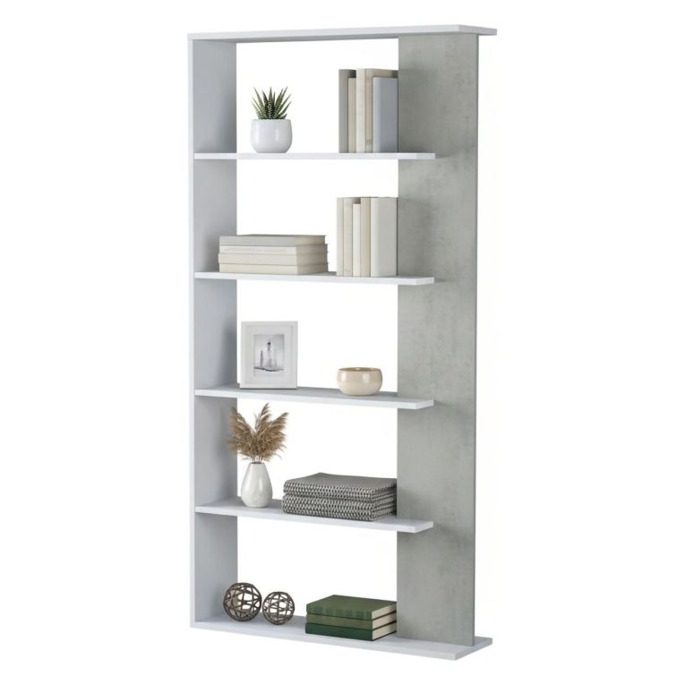 Libreria divisoria bianca e cemento 90x180h cm - Eolo