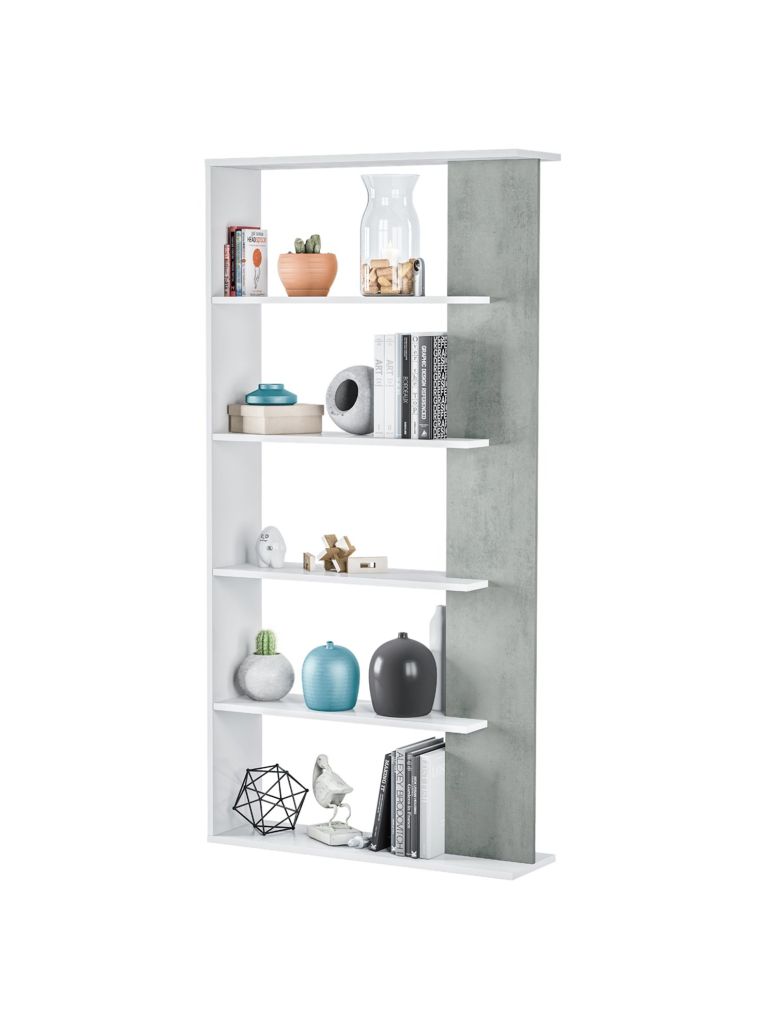 Libreria divisoria bianca e cemento 90x180h cm - Eolo