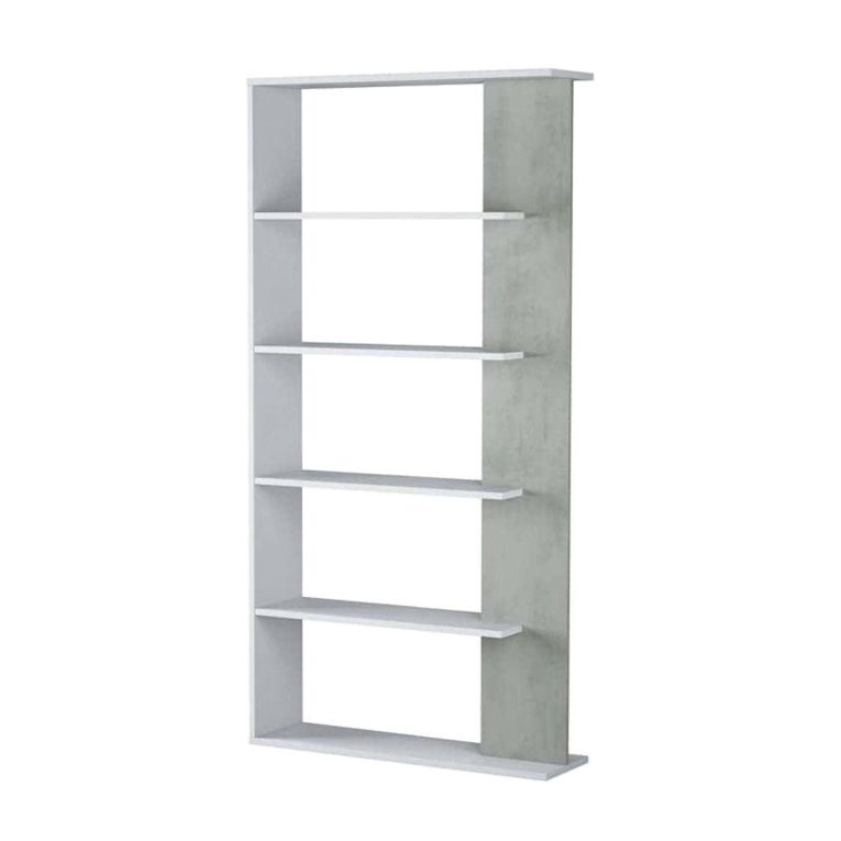 Libreria divisoria bianca e cemento 90x180h cm - Eolo