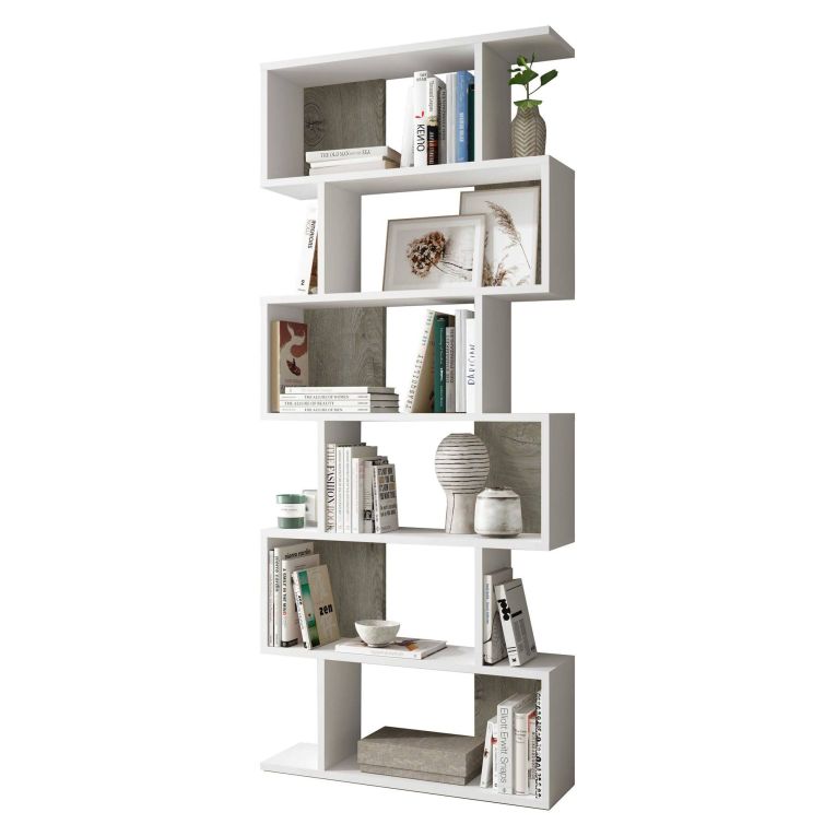 Libreria divisoria bianca e rovere 80x192h cm - Ataman