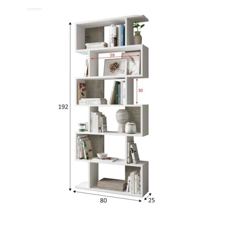 Libreria divisoria bianca e rovere 80x192h cm - Ataman