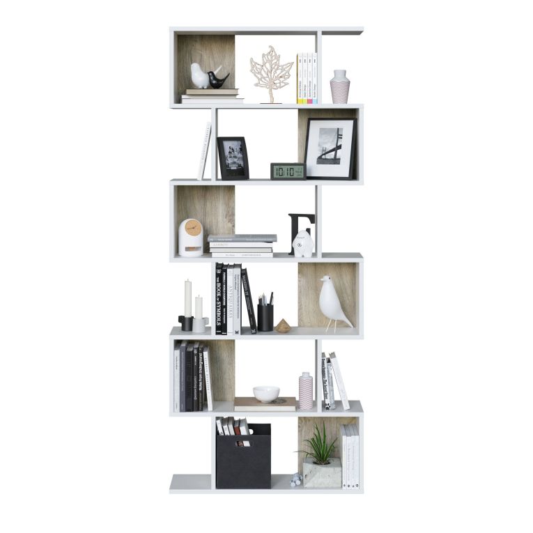 Libreria divisoria bianca e rovere 80x192h cm - Ataman