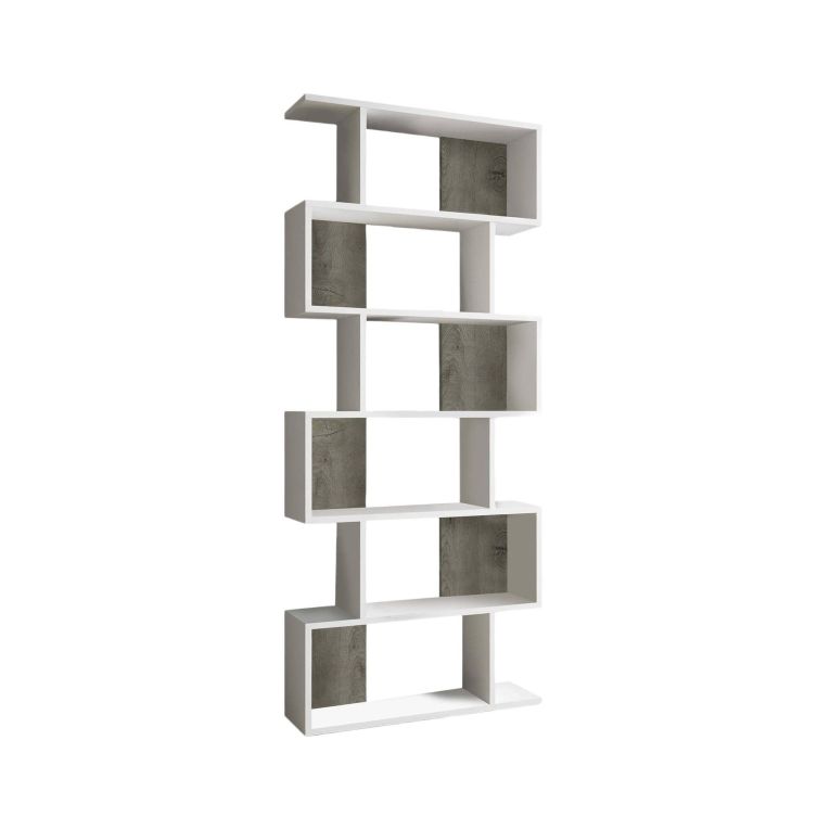Libreria divisoria bianca e rovere 80x192h cm - Ataman