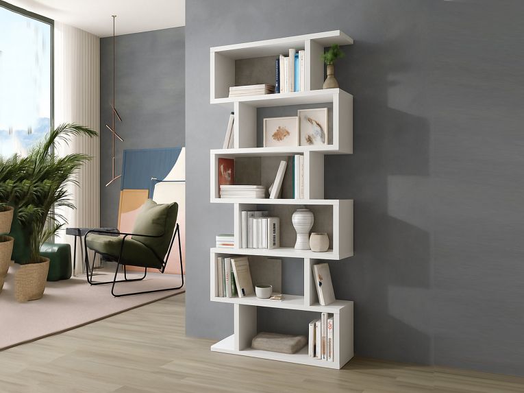 Libreria divisoria bianca e rovere 80x192h cm - Ataman