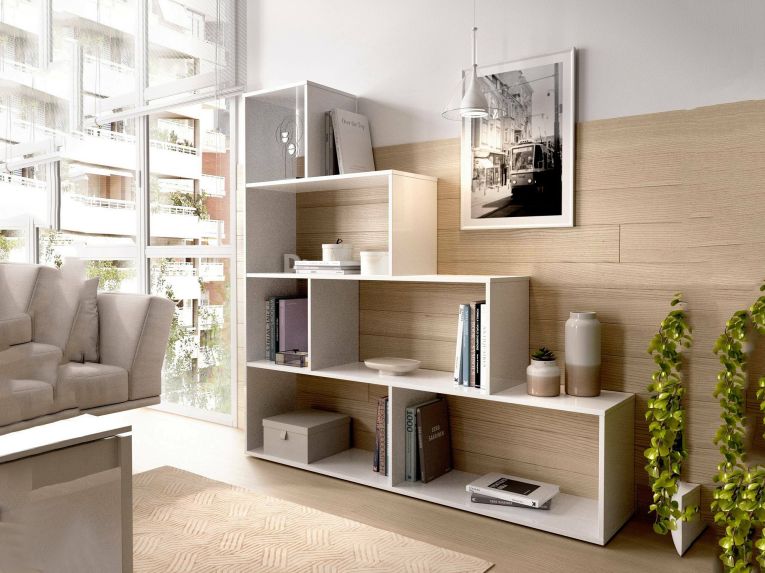 Libreria divisoria bianca lucida 145x145h cm - Apofi