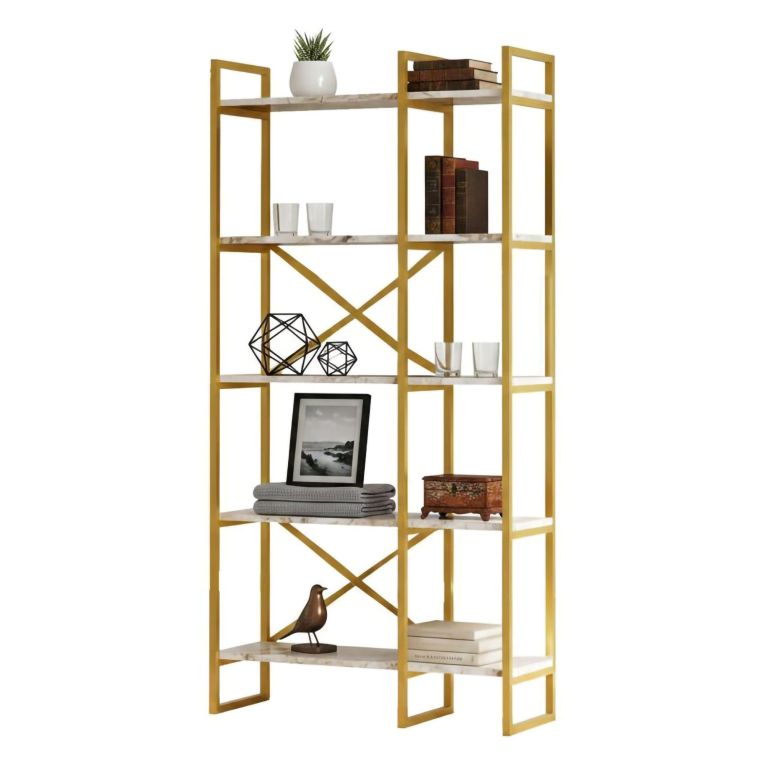 Libreria divisoria grigia e marmo 87x175h cm - Zephirine