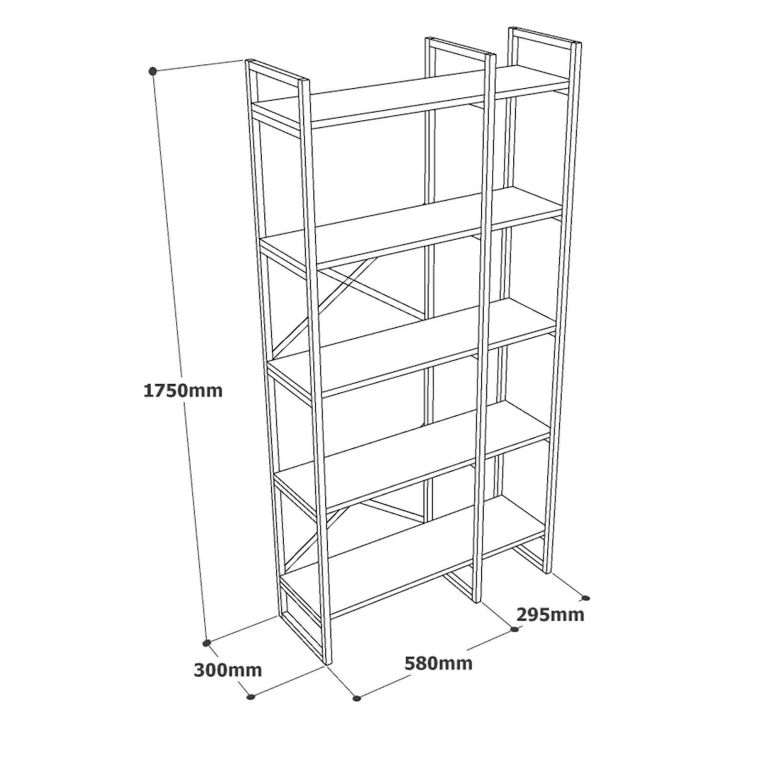 Libreria divisoria grigia e marmo 87x175h cm - Zephirine