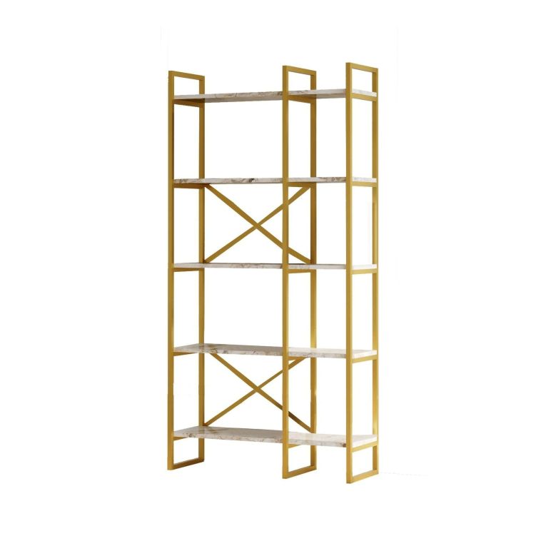 Libreria divisoria grigia e marmo 87x175h cm - Zephirine