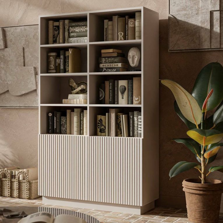 Libreria elegante beige 172x100h cm - Miniato