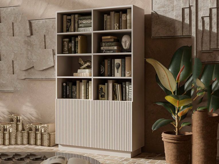 Libreria elegante beige 172x100h cm - Miniato