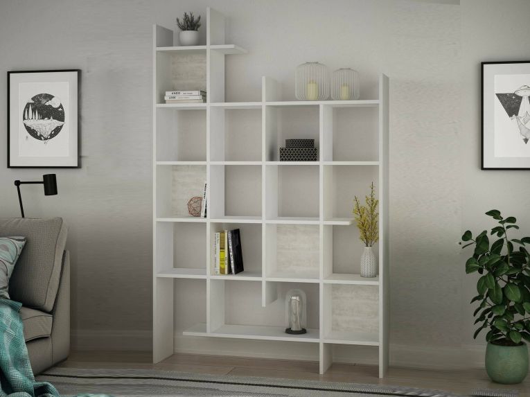 Libreria elegante bianca 122x188h cm - Achela
