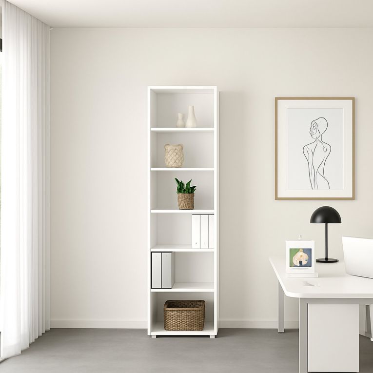 Libreria elegante bianca 47x221h cm - Pabuk