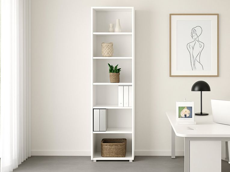 Libreria elegante bianca 47x221h cm - Pabuk