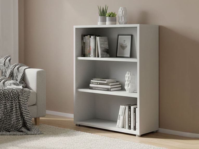 Libreria elegante bianca 89x113h cm - Aziza