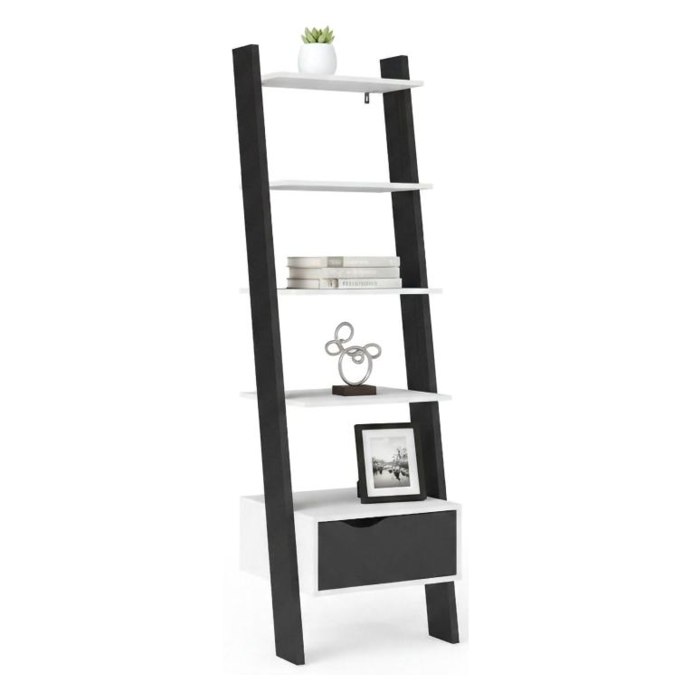 Libreria elegante bianca e nera 55x180h cm - Acascia