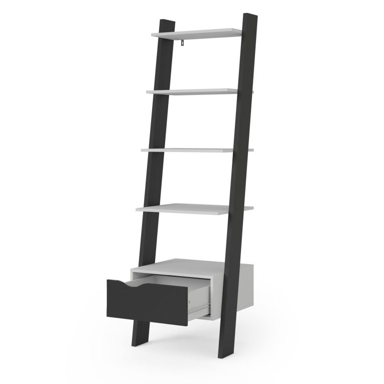 Libreria elegante bianca e nera 55x180h cm - Acascia