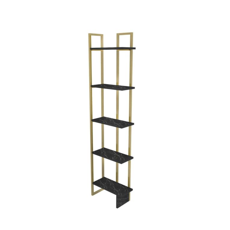 Libreria elegante nera e oro 45x180h cm - Giraffa