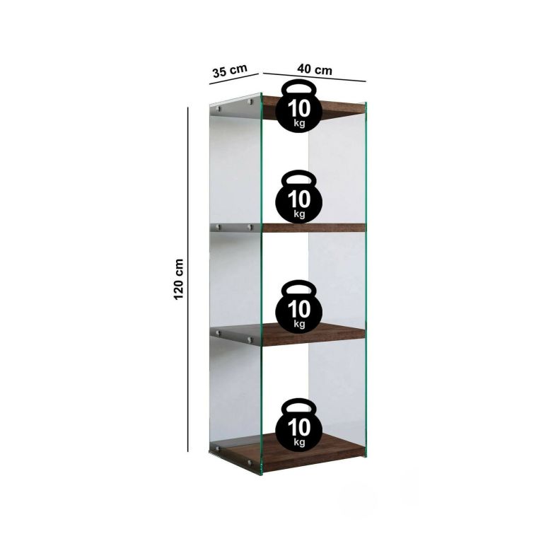 Libreria elegante noce 40x120h cm - Zenobie