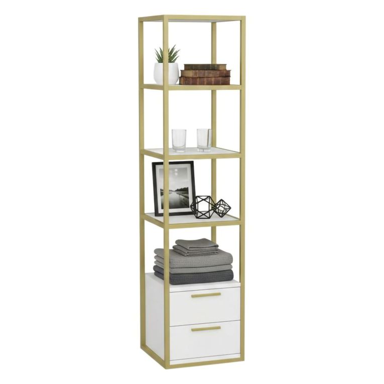 Libreria elegante oro e bianca 39x169h cm - Arsim