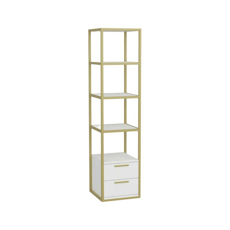 Libreria elegante oro e bianca 39x169h cm - Arsim