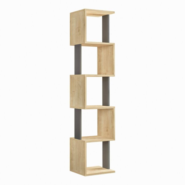 Libreria elegante quercia e antracite 35x161h cm - Nada