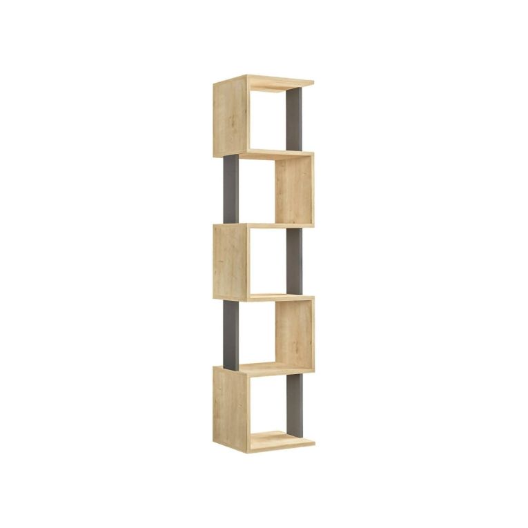 Libreria elegante quercia e antracite 35x161h cm - Nada