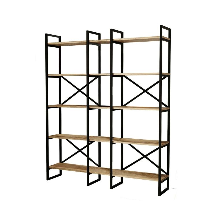 Libreria elegante quercia e nera 143x175h cm - Berna