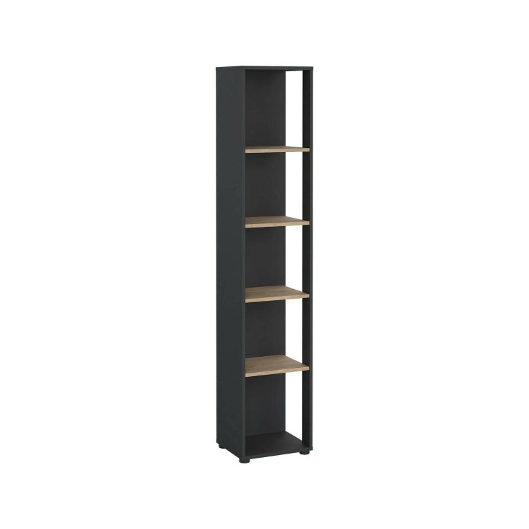 Libreria elegante rovere e grigia 40x204h cm - Baaz
