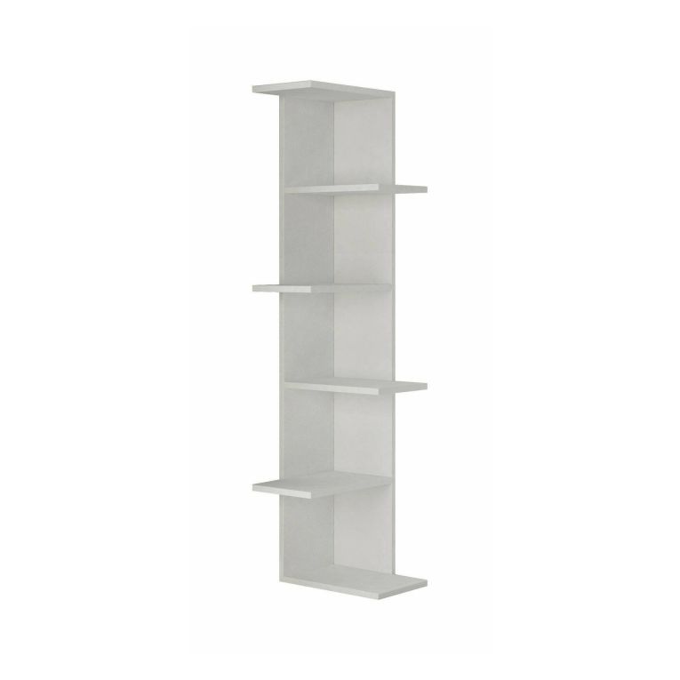 Libreria Fafnir, Scaffale da ufficio, Mobile portalibri, Biblioteca, 37x24h141 cm, Bianco