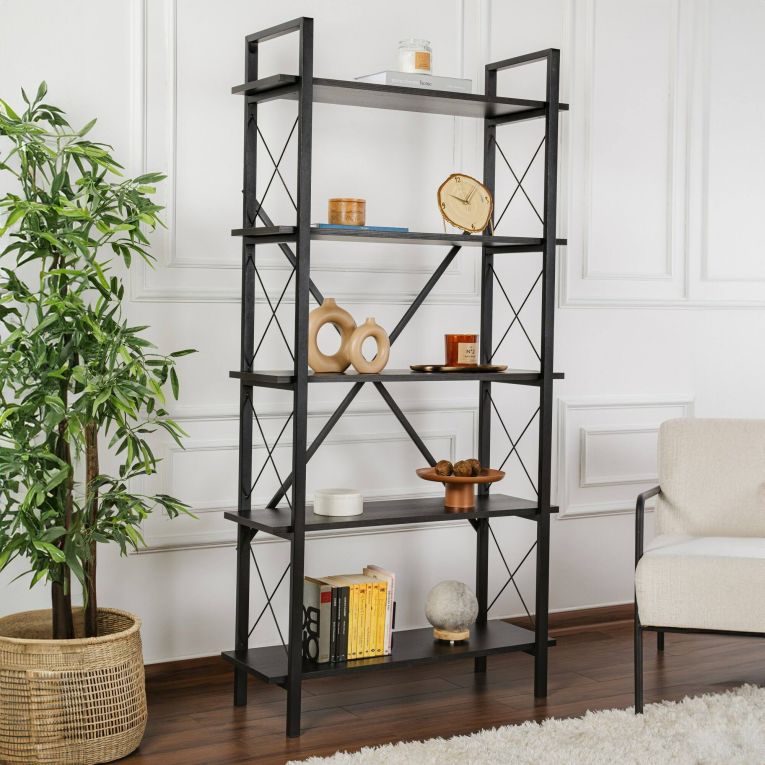 Libreria fissa nera 90x180h cm - Suriel