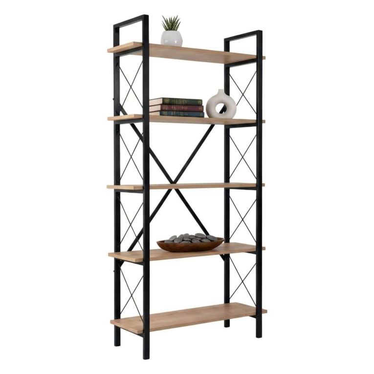 Libreria fissa quercia e nera 90x180h cm - Suriel