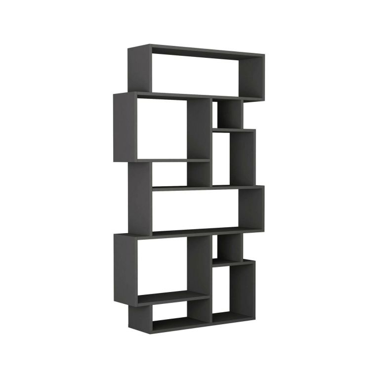 Libreria Gacrux, Scaffale da ufficio, Mobile portalibri, Biblioteca, 96x26h169 cm, Antracite