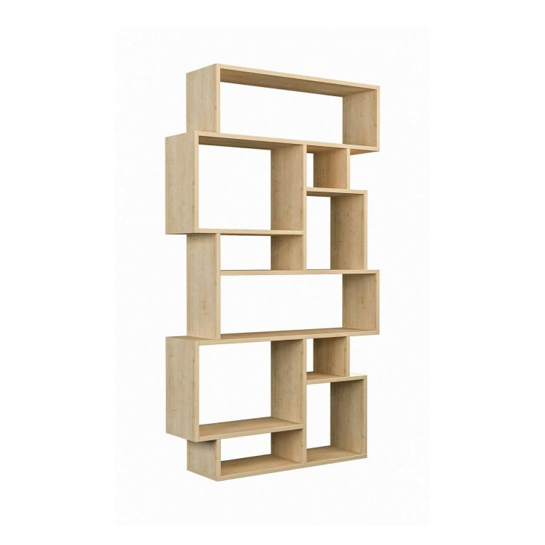 Libreria Gacrux, Scaffale da ufficio, Mobile portalibri, Biblioteca, 96x26h169 cm, Quercia