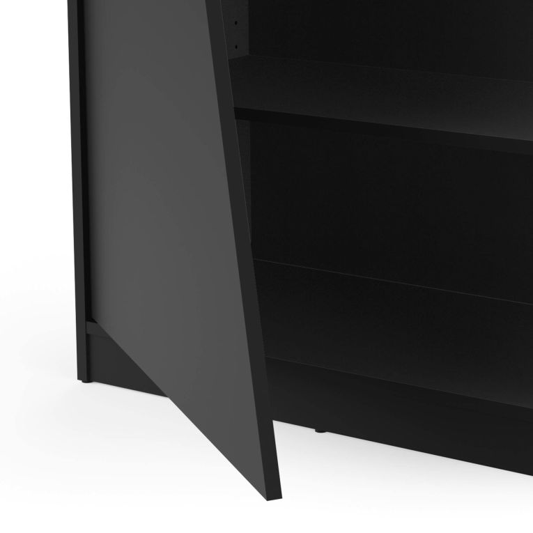 Libreria Garonne, Scaffale da gaming, Mobile portalibri, Biblioteca, 72x34 h185 cm, Nero