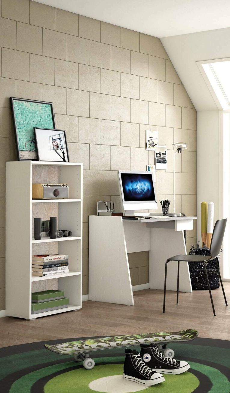 Libreria Giacinto, Biblioteca a 3 ripiani regolabili, Scaffale per libri, Mobile da parete con ripiani, 100% Made in Italy, 60x30h130 cm, Bianco e Rovere