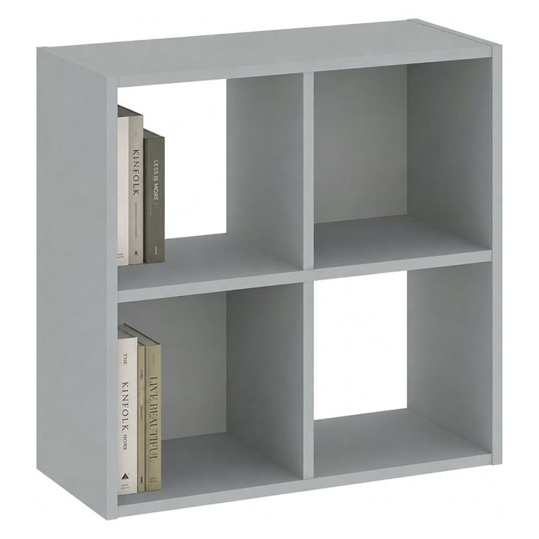 Libreria Grigio 2 Ripiani Installazione a Terra 61x30x61h cm, Struttura Verticale - Liha